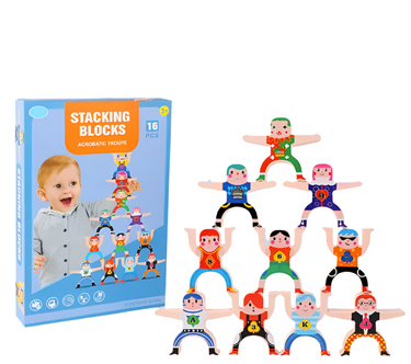 Ecotoys AcroStack | Balancerend speelplezier - Houten stapelspel voor kinderen